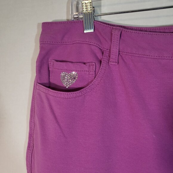 Dream Jeannes by Quacker Factory Women's Stretch Jeans Size 14 Magenta - Picture 2 of 12